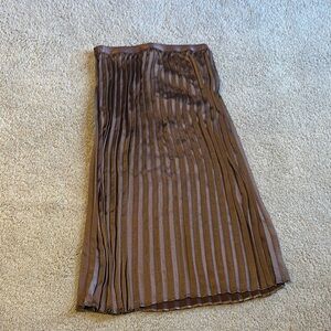 Elegant Brown Pleated Skirt
